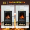 HOMCOM LED elektrinis židinys Stovintis židinys Krosnelė su liepsnos efektu 1000/2000W Vidinis šildymas Dekoratyvinis židinys 2 šildymo lygiai Plienas Juodas 44,5 x 32 x 74 cm