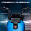 HOMCOM vaikiškas elektrinis motociklas su 2 nuimamais pagalbiniais ratukais, 1,5–3 km/val., skirtas 1,5–3 metų vaikams, mėlynas