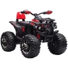 HOMCOM elektrinis keturratis 12V, vaikiškas keturratis su priekiniais žibintais, USB jungtimi, MP3 grotuvu, 3–5 metų vaikams, 3–8 km/h, metalinis, raudonas