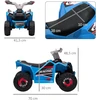 HOMCOM elektrinis vaikiškas keturratis, mini elektrinis keturratis su važiavimo pirmyn ir atgal funkcija, 6 V elektrinė transporto priemonė vaikams nuo 1,5-3 metų, 2,5 km/val., mėlynas