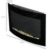 HOMCOM elektrinis židinys židinio krosnelė elektrinis 2 galios lygiai reguliuojamas 900/1800 W LED 65 x 11,4 x 52 cm nerūdijantis plienas juodas