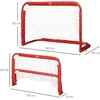 HOMCOM futbolo vartų rinkinys, 2 mini vartai, sulankstomi, plienas (Q195) ir tetrolonas, raudoni, 90x36x60 cm