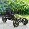 HOMCOM vaikiškas minamas kartingas su rankiniu stabdžiu ir reguliuojama sėdyne, nuo 3 metų, žalias, 105 x 54 x 61 cm