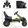 HOMCOM vaikiškas kartingas, pedalinis automobilis su rankiniu stabdžiu, nuo 3 metų, žalias, 99x65x56 cm