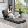 HOMCOM grindų fotelis, 2-in-1 sulankstoma lova su reguliuojamu atlošu, grindų sofa su dekoratyvine pagalve, lininis, grindų sėdmaišis