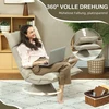 HOMCOM grindinis krėslas, 360° besisukantis, 5 padėčių reguliuojamas atlošas, sulankstoma grindų sofa, paminkštintas meditacijos krėslas, „Lazy Sofa“ svetainei, žaidimams ir skaitymui, smėlio spalvos