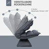 HOMCOM poilsio kėdė, grindų sofa, grindų kėdė su 360° besisukančiu pagrindu, 5 padėčių reguliuojamas atlošas, plienas, tamsiai pilka