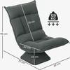 HOMCOM grindų kėdė, 360° besisukanti, su 5 padėčių reguliuojamu atlošu, sulankstoma grindų sofa, paminkštinta meditacijos kėdė, „Lazy Sofa“ svetainei, žaidimams ir skaitymui, tamsiai pilka