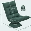 HOMCOM grindų kėdė 360° besisukanti, su 5 padėčių reguliuojamu atlošu, sulankstoma grindų sofa, meditacijos kėdė, paminkštinta „Lazy“ sofa svetainei, žaidimams ir skaitymui, žalia