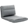 HOMCOM grindinis krėslas su 6 padėčių reguliuojamu atlošu, sulankstomas meditacijos krėslas, lininio audinio išvaizda, paminkštinta grindų sofa svetainei, miegamajam, pilkas