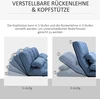 Sofa HOMCOM grindų kėdė 2in1 grindų fotelis sulankstomas lovos atlošas 3 padėtys reguliuojama sėdynės pagalvėlė aksomas plienas mėlyna 102x73x60cm