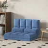 Sofa HOMCOM grindų kėdė 2in1 grindų fotelis sulankstomas lovos atlošas 3 padėtys reguliuojama sėdynės pagalvėlė aksomas plienas mėlyna 102x73x60cm