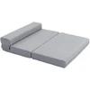 HOMCOM 2-in-1 sulankstoma grindų sofa-lova, lino išvaizdos, skirta 2 asmenims, paminkštinta, atlaikanti iki 250 kg, svetainei ir miegamajam, pilka