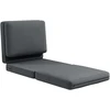 Fotelis HOMCOM 3-in-1 sulankstoma grindų sofa, aksominė išvaizda, paminkštinta sofa-lova, iki 240 kg apkrova, miegamajam, svetainei, tamsiai pilka