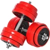 HOMCOM 2-in-1 reguliuojamų svarmenų rinkinys 20/30 kg, plienas/PP plastikas, raudona/juoda