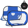 HOMCOM pop-up futbolo vartai, nešiojamas futbolo tinklas, 2 mini vartų rinkinys, sulankstomi su krepšiu nešiojimui, mėlyni, 123x80x80 cm