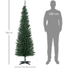 HOMCOM dirbtinė Kalėdų eglutė su plastikiniu stovu, 390 šakelių, žalia, Ø 55 x A 180 cm