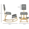 HOMCOM ergonominė kėdė klūpėjimui, sveikatingumo kėdė namams, biurui, meditacijai, pilka