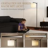 HOMCOM LED Toršeras Tolygiai Pritemdomas Grindų Šviestuvas su Audinio Gaubtu, Koja Valdomas Jungiklis, Grindų Šviestuvas su 11 Reguliuojamų Ryškumo Lygių, Laikmatis Svetainei Juodas