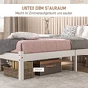 HOMCOM lovos rėmas, medinė lova su grotelėmis, 208 x 96 cm lovos rėmas su galvūgaliu, vienvietės lovos rėmas miegamajam, balta