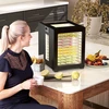 Kaitlentė HOMCOM Džiovintuvas, 850 W, 40–70 °C temperatūros reguliatorius, 48 valandų laikmatis, 12 nerūdijančio plieno padėklų, juodas