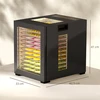 HOMCOM Džiovintuvas, 850 W, 40–70 °C temperatūros reguliatorius, 48 valandų laikmatis, 12 nerūdijančio plieno padėklų, juodas