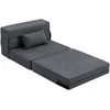 HOMCOM 3-in-1 išskleidžiamas fotelis, sulankstoma sofa-lova su miegojimo funkcija, juosmens pagalvė, flanelės stiliaus poilsio fotelis, šezlongas svetainei, tamsiai pilkas