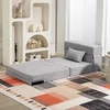 HOMCOM 3-in-1 išskleidžiamas fotelis-lova, sulankstoma sofa-lova su miegojimo funkcija, juosmens pagalvė, flanelinės išvaizdos poilsio fotelis, šezlongas svetainei, šviesiai pilkas