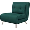 HOMCOM išskleidžiamas fotelis, fotelis-lova, vienvietė sofa su pagalve, svečių lova, minkšta sofa aksomo imitacijos, tamsiai žalia, 77 x 88 x 83 cm