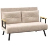 HOMCOM išskleidžiama sofa, poilsio fotelis su lovos funkcija, sulankstoma sofa su aksomo efektu, nugaros pagalvėlė, paminkštinta sofa su reguliuojamu atlošu, smėlio spalvos, 102 x 73 x 81 cm