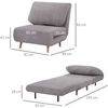 HOMCOM 2-in-1 išskleidžiama sofa-lova, reguliuojamas fotelis-lova, svečių lova, kordelio stiliaus, skirta miegamajam ir svetainei, poliesteris, šviesiai pilka
