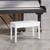 HOMCOM pianino kėdė, suoliukas pianinui, tradicinio kaimiško stiliaus kosmetinė kėdutė su daiktadėže, guminmedis, dirbtinė oda, balta, 76 x 36 x 50 cm
