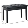 HOMCOM pianino suoliukas fortepijono suoliukas tradicinio kaimo stiliaus kosmetinis suoliukas su daiktadėže medinis odos imitacijos juodas 76 x 36 x 50 cm