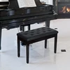 HOMCOM pianino suoliukas fortepijono suoliukas tradicinio kaimo stiliaus kosmetinis suoliukas su daiktadėže medinis odos imitacijos juodas 76 x 36 x 50 cm