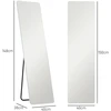 HOMCOM viso ūgio veidrodis, 150 x 40 cm pastatomas veidrodis su LED apšvietimu, 3 šviesos spalvos, sieninis veidrodis su stovu, jutiklinis jungiklis miegamajam, svetainei, skaidrus