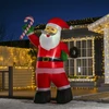 Homcom Pripučiamas Kalėdų senelis 250 cm LED su pūstuvu - Kalėdų dekoracijos 140 x 85 x 250 cm