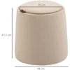 HOMCOM otomė, apvalus pufas su saugykla, aksominė išvaizda, smėlio spalvos (beige), nuimamas dangtis, Ø44cmx47,5cm, naudojamas kaip staliukas