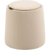 HOMCOM otomė, apvalus pufas su saugykla, aksominė išvaizda, smėlio spalvos (beige), nuimamas dangtis, Ø44cmx47,5cm, naudojamas kaip staliukas