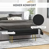 HOMCOM suoliukas su daiktadėže, Apmuštas (Aksomo Išvaizdos), Prie lovos / Batų / Laikymo, Svetainei / Miegamajam, Plieninės Kojos, Juodas, 79,5 x 37,5 x 43 cm