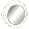 HOMCOM sieninis veidrodis, Ø65 cm sieninė dekoracija su veidrodžiu, metalinis rėmas, prieškambario veidrodis, svetainės, miegamojo sienų meno kūrinys, aukso spalvos