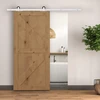 HOMCOM stumdomų durų furnitūros komplektas 183 cm, su bėgeliais, ratukais, bėgelių stabdžiais, grindų kreipiančiąja, varžtais, anglies plieno stumdomų durų sistema, balta