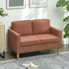 HOMCOM 2 vietų sofa, maža sofa su porankiais, daiktadėže, moderni gobeleninė sofa, velveto išvaizda, medinės kojelės, pagalvė, poilsio sofa svetainei, miegamajam, 117 x 63 x 79 cm, rožinė
