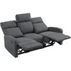 Fotelis HOMCOM 3 vietų sofa, individualiai reguliuojamos nugaros atramos, kojų atramos, audinio apmušalai, metalas, pilka