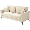HOMCOM 2 vietų sofa, sofa su lino išvaizda, metalinės kojos, minkšta sofa, minkšta dvigulė sofa svetainei, miegamajam, 179 x 80 x 89 cm, smėlio spalvos