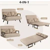HOMCOM sofa lova, sulankstoma lova su miegojimo funkcija, reguliuojamas atlošas, polsteruota sofa su pagalve, aksominio stiliaus, svetainei, miegamajam, šviesiai ruda
