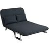 HOMCOM sofa-lova su reguliuojamu atlošu, pagalvėlėmis, 2 vietų, aksominės išvaizdos, su porankiais, skirta svetainei, miegamajam, juoda
