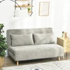 HOMCOM sofa lova, sulankstoma lova su miegamąja funkcija, nugaros pagalvėlė, minkšta sofa su reguliuojamu atlošu, aksominė išvaizda, 141 x 90 x 81 cm, pilka