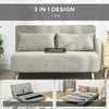 HOMCOM sofa lova, sulankstoma lova su miegamąja funkcija, nugaros pagalvėlė, minkšta sofa su reguliuojamu atlošu, aksominė išvaizda, 141 x 90 x 81 cm, pilka