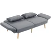 HOMCOM Sofa-lova, 2 vietų sulankstoma lova su lovos funkcija, 2 pagalvėlės, 3 vietų minkšta sofa su reguliuojamu atlošu, lininės išvaizdos, skirta svetainei, miegamajam, 170 x 83 x 80 cm, pilka