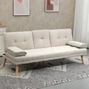 HOMCOM sofa-lova, 3 vietų sofa, sofa-lova su sulankstomu staliuku, audinio sofa su lino efektu, skandinaviško dizaino, išlaikanti iki 250 kg svorį
